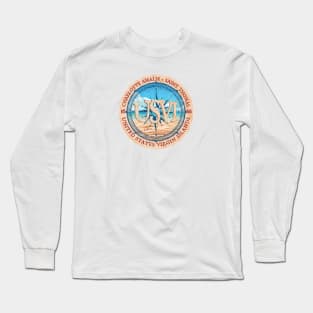Charlotte Amalie, Saint Thomas, US Virgin Islands, Beach and Wind Rose Long Sleeve T-Shirt